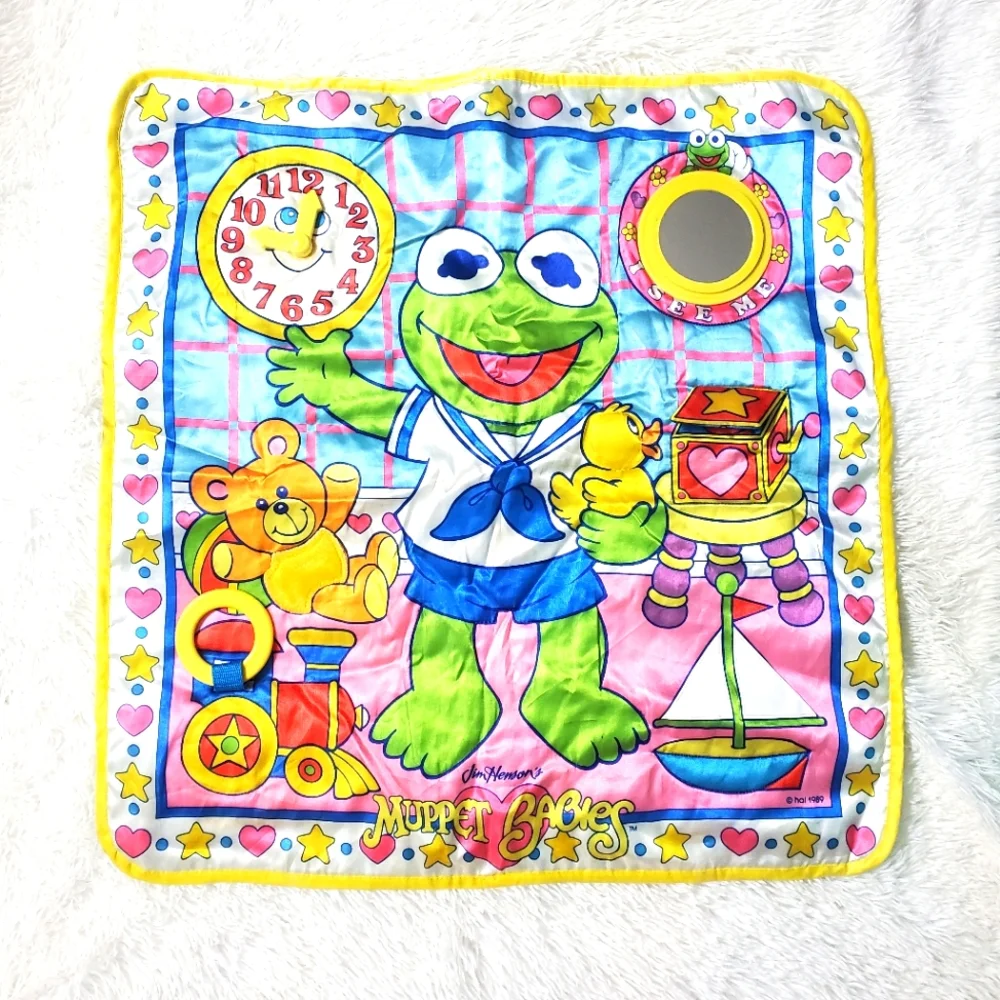 Vintage 1989 Muppet Babies Kermit The Frog Colorful Play Mat
